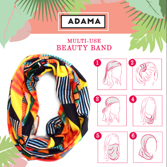 Multi-Use Beauty Band | Neck Gaiter and Face Cover - ADAMA BEAUTY CO.